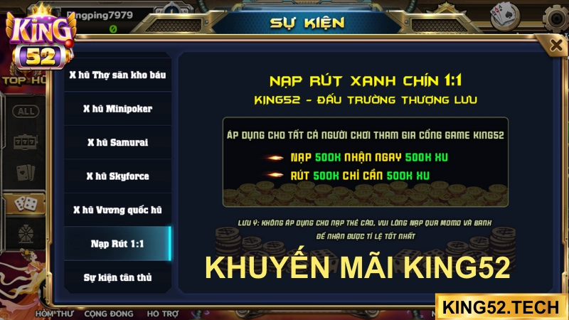 tổng hợp khuyến mãi king52